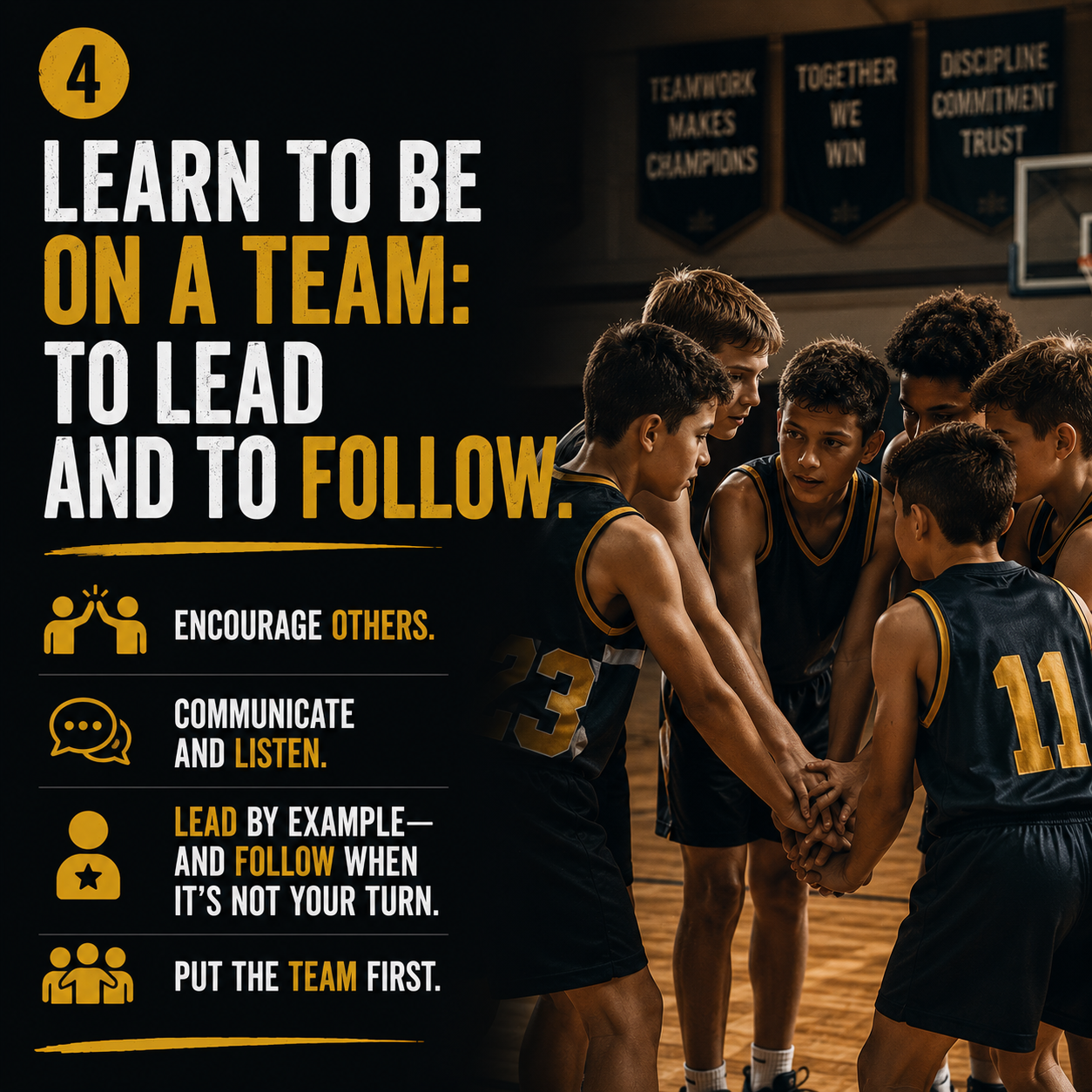 Learn to be on a team, to lead and to follow